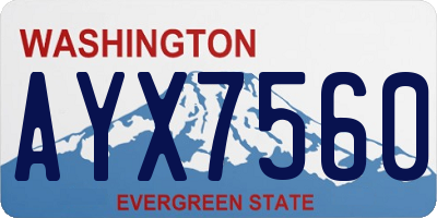 WA license plate AYX7560