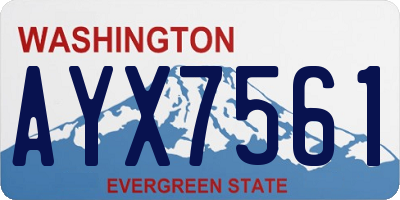 WA license plate AYX7561