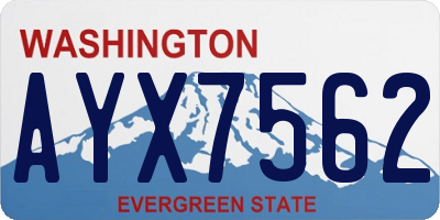 WA license plate AYX7562