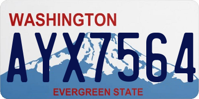 WA license plate AYX7564