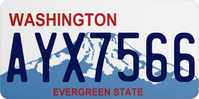 WA license plate AYX7566