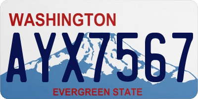 WA license plate AYX7567