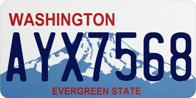 WA license plate AYX7568