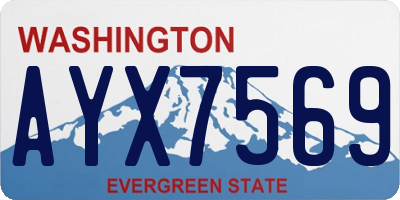 WA license plate AYX7569