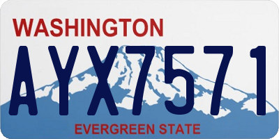 WA license plate AYX7571