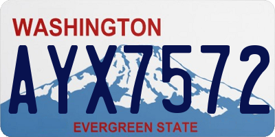 WA license plate AYX7572