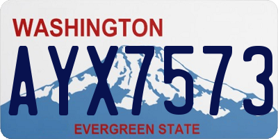 WA license plate AYX7573