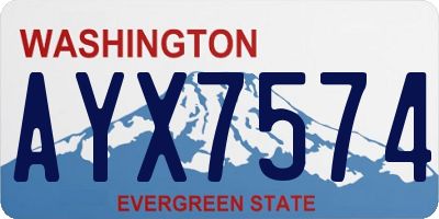 WA license plate AYX7574