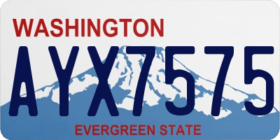 WA license plate AYX7575