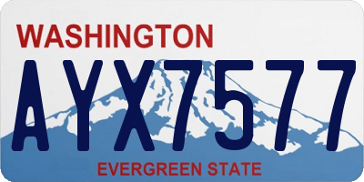 WA license plate AYX7577