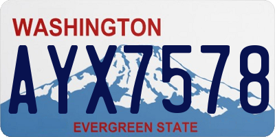 WA license plate AYX7578