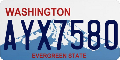 WA license plate AYX7580