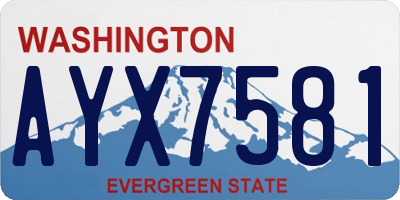 WA license plate AYX7581