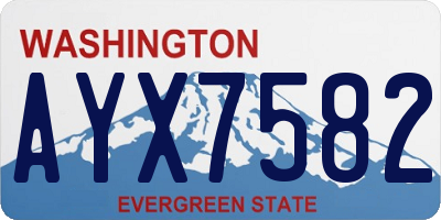 WA license plate AYX7582