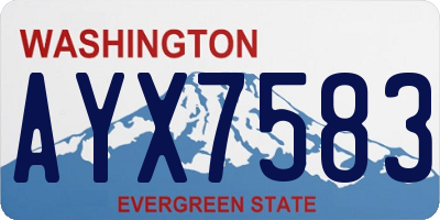 WA license plate AYX7583