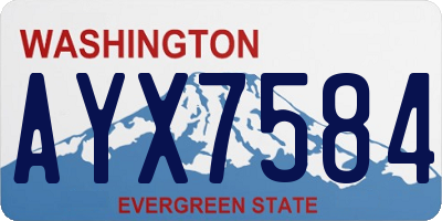 WA license plate AYX7584