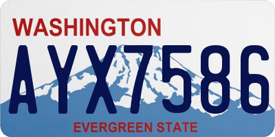 WA license plate AYX7586