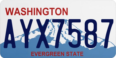 WA license plate AYX7587