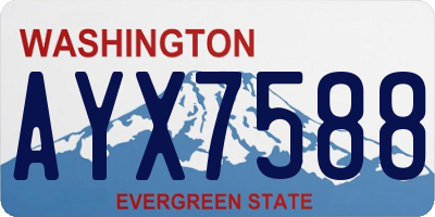 WA license plate AYX7588