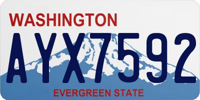 WA license plate AYX7592