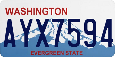 WA license plate AYX7594