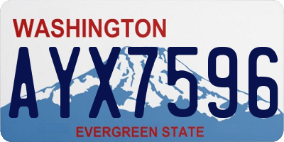 WA license plate AYX7596