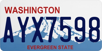 WA license plate AYX7598