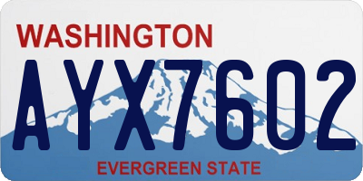 WA license plate AYX7602