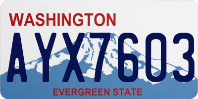 WA license plate AYX7603