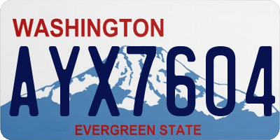 WA license plate AYX7604