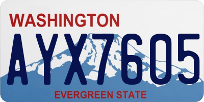 WA license plate AYX7605