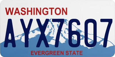 WA license plate AYX7607