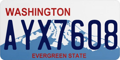 WA license plate AYX7608