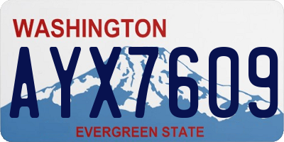 WA license plate AYX7609