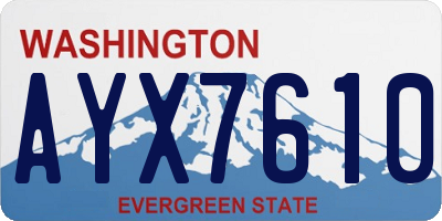 WA license plate AYX7610