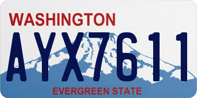 WA license plate AYX7611