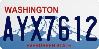 WA license plate AYX7612