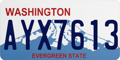 WA license plate AYX7613