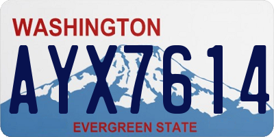 WA license plate AYX7614