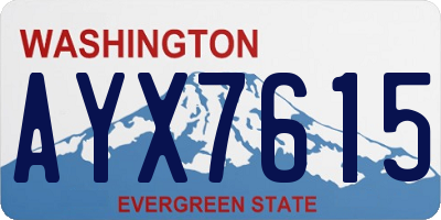 WA license plate AYX7615