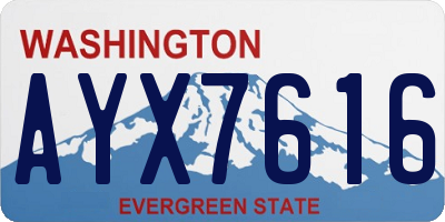 WA license plate AYX7616