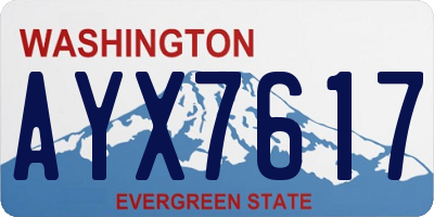 WA license plate AYX7617