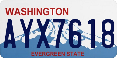 WA license plate AYX7618