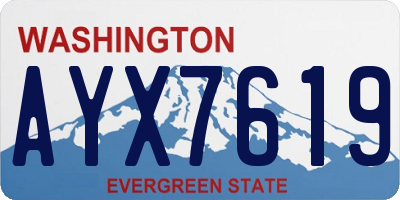 WA license plate AYX7619