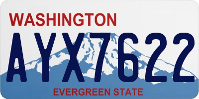 WA license plate AYX7622