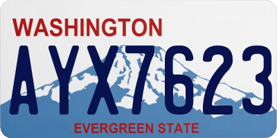 WA license plate AYX7623