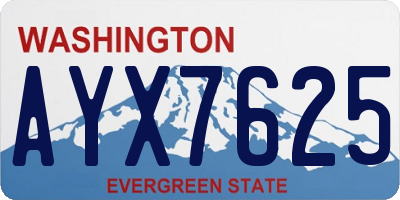 WA license plate AYX7625