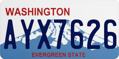 WA license plate AYX7626