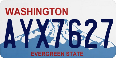 WA license plate AYX7627