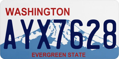 WA license plate AYX7628